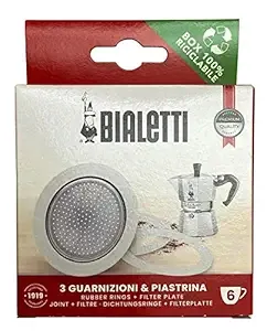 Bialetti Replacement Seals & Filter Set for 6-Cup Moka Express – Pack of 3 Gaskets + 1 Filter Plate, Original Spare Parts for Stovetop Espresso Maker, Ensures Perfect Brewing & Leak-Free Performance Rs.899 @ Amazon
