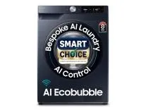 [ICICI / AXIS CC EMI] Samsung Smart Choice 9 kg, 5 Star, AI Control, AI Ecobubble, Super Speed, Wi-Fi, Hygiene Steam with Inbuilt Heater, Digital Inverter, Fully-Automatic Front Load Washing Machine (WW90DG6U24ASTL, NAVY)
