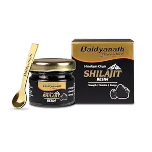 Baidyanath Ayurved Himalayan Shilajit Resin 10g | Rich in Fulvic Acid|For Strength, Power & Stamina