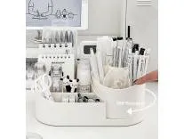 Boniry Cosmetic Organizer For Nail Polish, Brushes, Lipstick, Jewelry | 360 Rotating Makeup Organizer | Countertop For Bedroom And Bathroom (Off White) Rs.122 @ Amazon