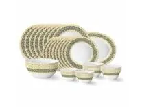 Larah by Borosil Regal Fluted Series Opalware Dinner Set | 36 Pieces for Family of 8 | Microwave & Dishwasher Safe | Bone-Ash Free | Crockery Set for Dining & Gifting | Plates & Bowls | White Rs.1611 @ Amazon