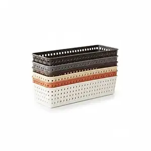 Oblivion Wardrobe Organizer for Storage 6 Pcs - Plastic Multipurpose Desk Organizer Tray, Multicolour Office Drawer Dividers Bins for Household Items, Bathroom, Makeup, Bedroom Dresser & Basket Rack Rs.180 @ Amazon