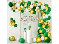 Party Propz Eid Decoration Items for Home Decor - 43pc Eid Mubarak Decorations for Home, Eid Mubarak Banner and Balloons, Ramadan Mubarak Decoration, Eid Balloons