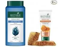 Biotique Bio Kelp Protein Shampoo for Falling Hair Intensive Hair Regrowth Treatment, 340ml & Biotique Bio Honey Gel Face Wash for All Skin Types, 100ml Rs.267 @ Amazon