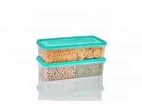 Fridge Storage Boxes,2 Partition Fridge Organizer Case With Removable Drain Plate Stackable Fridge Storage Containers Keep Fresh For Storing Fish -Green(2000Ml,Pack Of 2) - Polypropylene Rs.299 @ Amazon