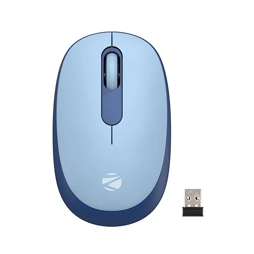 ZEBRONICS Groot Wireless Mouse, Dual Mode (2.4GHz + BT), Upto 1600 DPI, Silent Operation, 3 Buttons, Comfortable & Ergonomic, for Mac | Laptop | Computer, with 2 Years Warranty (Blue)