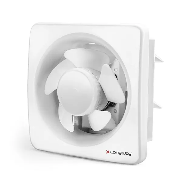 LONGWAY Ventura 8 Inch 200 mm Energy Efficient Exhaust Fan | High Speed Powerful Motor | Noiseless Operation with Anti Dust Shutters |Suitable for Bathroom, Kitchen, Office | 2 Years Warranty (White)
