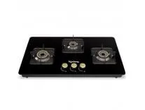 [Apay ICICI CC] Lifelong 3 Burner Hob Top Battery Operated | Gas Stove with Automatic Ignition - Toughened Glass Top Gas Stoves for Kitchen | Italian Gas Valve | Ideal Gas Stove for Modular Kitchen (LLHT005)