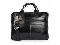 ADISA Laptop Bag for Men - Faux Leather Office Messenger Briefcase with Laptop Compartment for Work, Business, Corporate & Professional Use (LB6050)