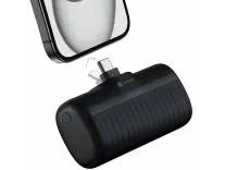 Portronics Power Pebble 5000mAh 20W Fast Charging Nano Powerbank, in-Built Foldable Type C Input/Output Pin, Type C PD Output, LED Battery Indicator, Compatible with Type C Smartphone,iPhone(Black)