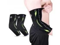 Nivia Knitted Elbow Support For Men & Women, Compression Elbow Sleeve, Elbow Brace for men, Ideal For Gym, Weightlifting, Fitness, Training & Injury Prevention (Pair) (Green/Black, L) Rs.199 @ Amazon