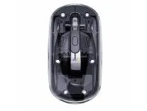 ANT OM140 PRO Ultra Lightweight Transparent Wireless Mouse 2.4GHz & Bluetooth 5M Range RGB Lighting, Rechargeable Battery, Slim Portable Mouse for Laptop, PC, MacBook, Chromebook, iPad, Tablet –Black