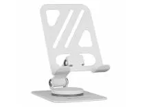 ZEBRONICS MTS250, Foldable Mobile Holder, Upto 9.6 inches, 360° Rotatable, 180° Stepless Adjustment, Anti-Skid Base & Resting pad, Lightweight & Handy, Compatible with Mobile & Tablet (White)