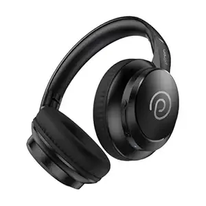 pTron Studio Evo 70hrs Playtime Wireless Over Ear Headphones w/HD Mic, Custom EQ, Mobile App, Dual Device Pairing, Low-Latency Game/Movie/Music Modes, Punchy Bass, BT5.3, Type-C Fast Charging (Black)