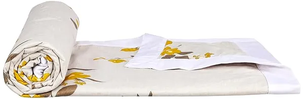 Amazon Brand - Solimo Single Microfiber Quilt|100% Microfiber Exterior|120 GSM|for Mild Winters and Ac Rooms (Creamy Blossom)