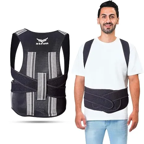 XTRIM Posture Corrector for Men & Women, Adjustable Back Support Belt for Back Pain Relief, Spine Posture Corrector with Soft Shoulder Pads, Back Straightener Belt (Medium) Rs.227 @ Amazon