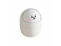 Cortina Corton Design Plastic Small Tabletop Dustbin, Small Waste Bin for Study Table, Office Desk, Bathroom, Kitchen Sink & Washroom (White)