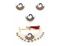 ZAVERI PEARLS Multicolor Meenakari Peacock Inspired Multistrand Pearls Choker Necklace Earring & Ring Set For Women-ZPFK14436 Rs.274 @ Amazon