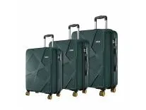 [ICICI / AXIS CC] Safari Pentagon Pro 8 Wheels Set of 3 (Cabin + Medium + Large) Trolley Bags, Hard Case Polypropylene, 360º Wheeling Suitcase/Luggage for Travel, Dusk Green| Spinner Wheel
