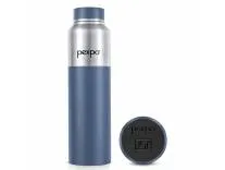 Go24 pexpo Stainless Steel Water Bottle Crown Silver-Denim Blue 950ml