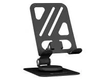 ZEBRONICS MTS250, Foldable Mobile Holder, Upto 9.6 inches, 360° Rotatable, 180° Stepless Adjustment, Anti-Skid Base & Resting pad, Lightweight & Handy, Compatible with Mobile & Tablet (Black)