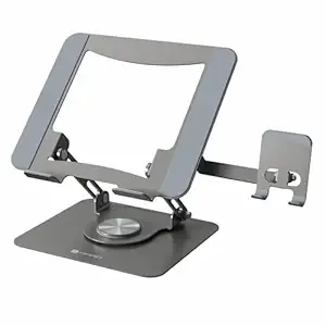 Portronics My Buddy K9 Pro 2-in-1 Laptop & Phone Stand with 360° Rotating Base, Adjustable Height & Angle, Foldable Metal Design, Heat Dissipation, Universal Fit for 10–15.6” Laptops Rs.949 @ Amazon