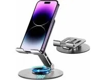 Mobile Stand & Tablet Stand with 360° Rotatable & Foldable Tabletop Phone Holder | Metalic Round Base Phone Stand Compatible with All Smartphones Rs.125 @ Amazon