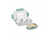 ATTRO Smart Meal Medium Stainless Steel Lunch Box with 1 Small Container Airtight Spill-Proof BPA Free Food Grade Ideal for Office, School, Picnic- Green-800ml+170ml