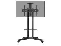 [Apply 2% Coupon] BIG VUE Mobile TV Cart with Wheels for 32 to 65 inch LED LCD 4K Smart TVs | Height Adjustable Heavy Duty Floor Stand Trolley with Laptop Shelf for Home & Office, Max VESA 600x400mm, Capacity 50kg