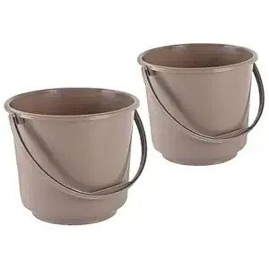 Kuber Industries 2 Pcs Compact Size Plastic 5 Litre Bucket for Kitchen, Cleaning & Water Storage – Small Lightweight and Easy to Carry Utility Bucket Ideal for Mopping - Plain - Brown Rs.212 @ Amazon