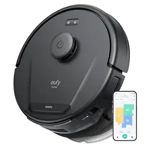 [HDFC CC] Eufy L60 Hybrid Robot Vacuum Cleaner with Mop, Ultra Strong 5,000 Pa Suction to Remove Hair, Dust, iPath Laser Navigation, for Deep Floor Cleaning, Ideal for Hard Floors, Black, 100 Minutes