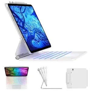 typecase Edge iPad 11th (A16-2025) & 10th Gen Keyboard Case, Magic Keyboard for iPad 11/10th Gen (10.9") with Floating Cantilever Stand, 11-Colors Backlit, Click Anywhere Multi-Touch Trackpad-White'25 Rs.7995 @ Amazon