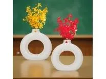 BENAVJI Pots for Plants Lightweight Ceramic Indoor Outdoor Plant Pots, Flower Pot Gamla Vase for Living Room, Balcony, Garden 6 Inch (White, Pack of 2)