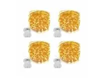Homesake 50 LED fairy lights for room decoration Battery Operated String Lights for Home Decoration,diwali decoration for home,diwali decor items, rice lights for decoration, Warm White (5 M-Set of 4) Rs.372 @ Amazon