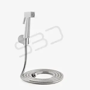 [Apply 2% Coupon] SBD ABS Plastic Health Faucet Gun with Flexible Stainless Steel Hose Tube and PVC Holder | Health Faucet Set | Bidet Jet Spray | Jet Spray for Toliet (Atlon, 1 MTR Tube)