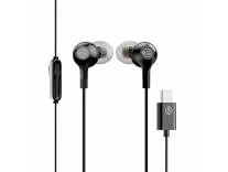 OOGE Beat 3 Wired in Ear Headphones with Mic & Magnetic Eartips, High Bass (PureTone), Type-C Jack, Inline Control, Premium Metallic Finish, Angled Buds for Comfort fit (Black)