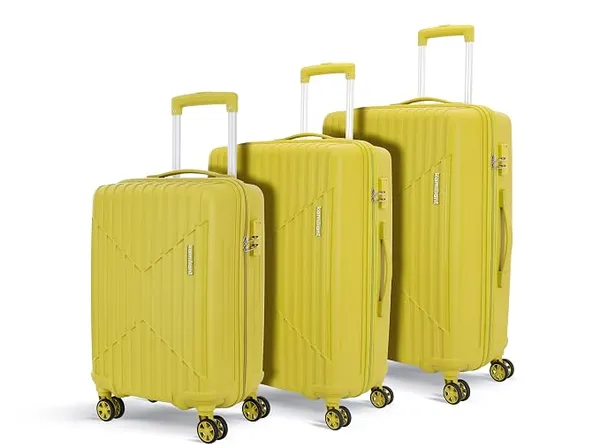 [HDFC CC] KAMILIANT by American Tourister Savvy | Trolley Bag Set of 3 (55+70+80 cms) for Travel| Hard Case Polypropylene (PP) Suitcase | 360° 8-Wheel Luggage Trolley | Combination Lock | Cress Green