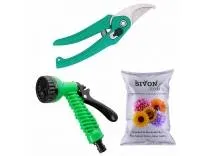 SIVON Gardening Tools Kit-3 Pcs (Garden Pruner, Water Spray Gun, Flower Seeds Packet) | Durable Gardening Tools | Home Gardening Tool Kit | Terrace Gardening Accessories Rs.259 @ Amazon