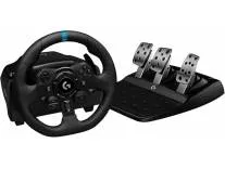 [HDFC CC] Logitech G923 Racing Wheel and Pedals, TRUEFORCE Feedback, Responsive Driving Design, Dual Clutch Launch Control, Genuine Leather Steering Wheel Cover, for PS5, PS4, PC, Mac - Black