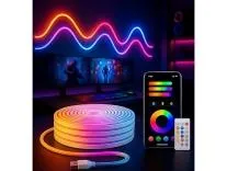 One94Store 5 Meter Smart LED Strip Light with App & Remote Control, Music Sync RGB Lights, 16 Million Colors, Flexible SMD Rope Light for Gaming Room, Bedroom, TV Backlight, Party Decoration