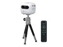 Portronics Pico 14 Rechargeable DLP Mini Projector | Android 13 | 720p Full HD | 1600 Lumens | Upto 100" Display | Auto Keystone & Focus | Wi-Fi/Bluetooth 5.4/HDMI/Type-C | 3W Speaker | White
