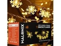Halonix Decorer Snow Flakes 15 Bright Led String Light | Diwali Light | Christmas Light | Wedding Light | Festive Lights for Home Decoration (Warm White, 4 Meters)