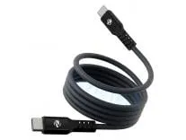 Zebronics Type C - Type C Magnetic Braided Cable, 60 Watts, Upto 480Mbps Data Sync, Fast Charging, 1 M, Compatible with iPhone 15 & 16 Series, iPad, MacBook, Samsung, Android (Wattz 60MCC1, Dark Blue)