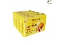 Patanjali Haldi Chandan Kanti Body Cleanser Soap for Men and Women(150g, Pack of 4), Nourishing & Moisturizing, Natural Aloe Vera for Soft Skin (180026242)