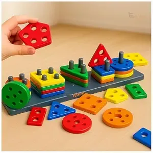 EITHEO Geometric Angle Blocks for Kids | 26 Pcs Montessori Sorting & Stacking Educational Toy | Colorful Shape Sorter Puzzle for Toddlers 1-3 Years | Learning Activity Toy for Boys & Girls Rs.99 @ Amazon