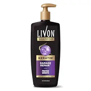 Livon Keratin Shampoo for Women & Men | Repairs Damaged Hair | Smooth & 5x Stronger Hair | No Parabens | 650ml