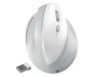 Portronics Toad Ergo 4 Vertical Wireless Bluetooth Mouse, Dual Mode(2.4GHz+BT), Upto 4000 DPi, 6 Button Control, Rechargeable Battery, Noise-Free Clicking, Multi-Device Pair, Ergonomic Design (White)
