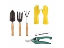 Oblivion Garden Tool Kit -Hand Cultivator, Small Trowel, Stainless Steel Scissors, Fork Set, Rubber Gloves for Soil Maintenance for Outdoor Planting & Gardeners. Rs.299 @ Amazon