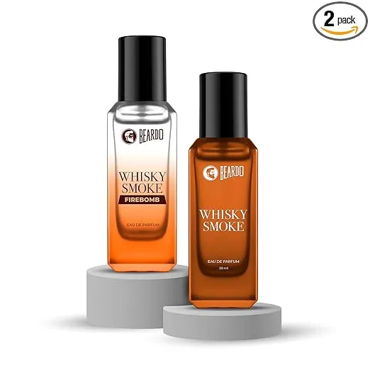 Beardo Fire & Smoke Edition Perfume Combo for Men- Whiskey Smoke & Firebomb (20ml x 2) | Long Lasting Fragrance | Long Lasting Perfume for Men | Gift for Men | Gift for Friend