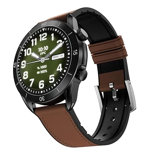 Fire-Boltt Legacy Luxury Round Smart Watch 1.43″ Super AMOLED, Bluetooth Calling, Wireless Charging, Voice Assistant, SPO₂ & Heart Rate Monitor, 110+ Sports Modes, Smart Watch for Men & Women - Brown Rs.1799 @ Amazon